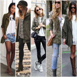 parka estilo militar look para mujer