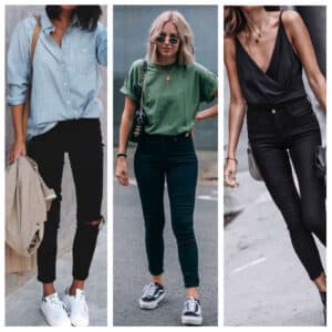 outfits con jeans negros para mujer