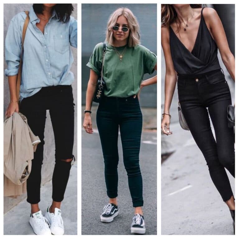 outfits con jeans negros para mujer