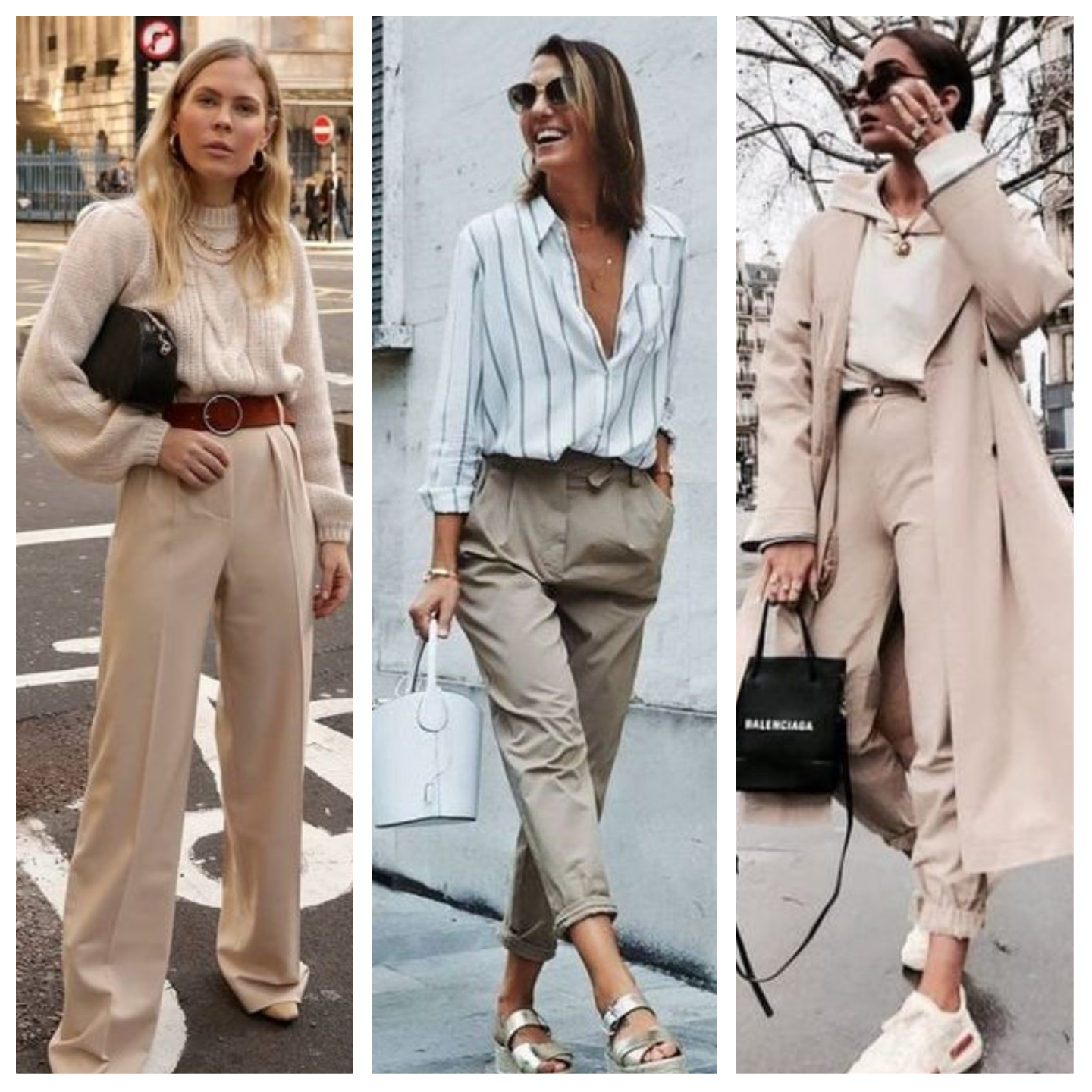 Outfits para mujer con pantalon beige