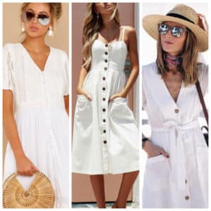 Outfits casuales con vestido blanco