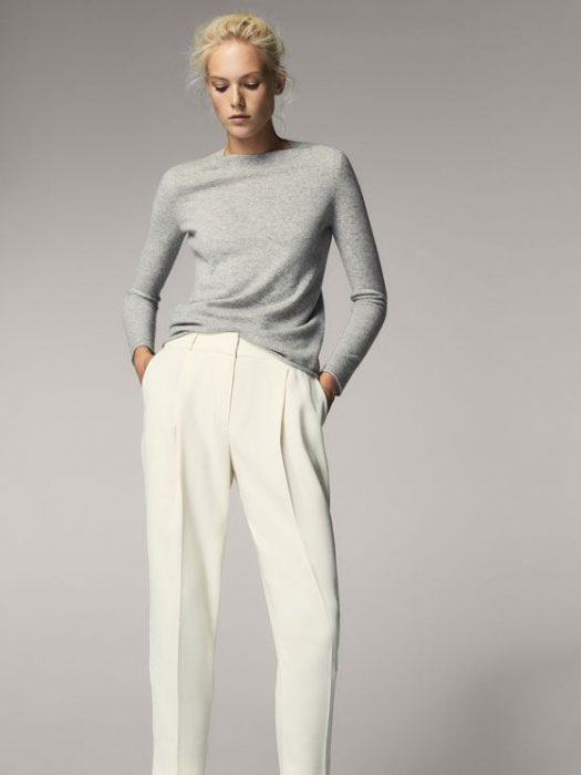 pantalon de vestir crudo con gris