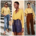 Outfit con blusa amarilla como combinarlas