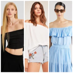 Outfits con blusa de hombros descubiertos