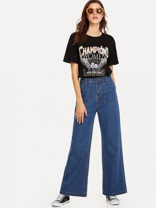 remerabasica y jeans ancho