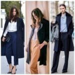 Outfits con tapado azul marino para mujer
