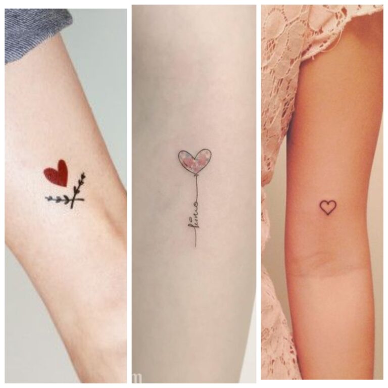 Tatuaje para mujer con corazones