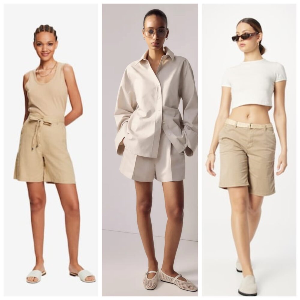 Outfits con short beige para mujer