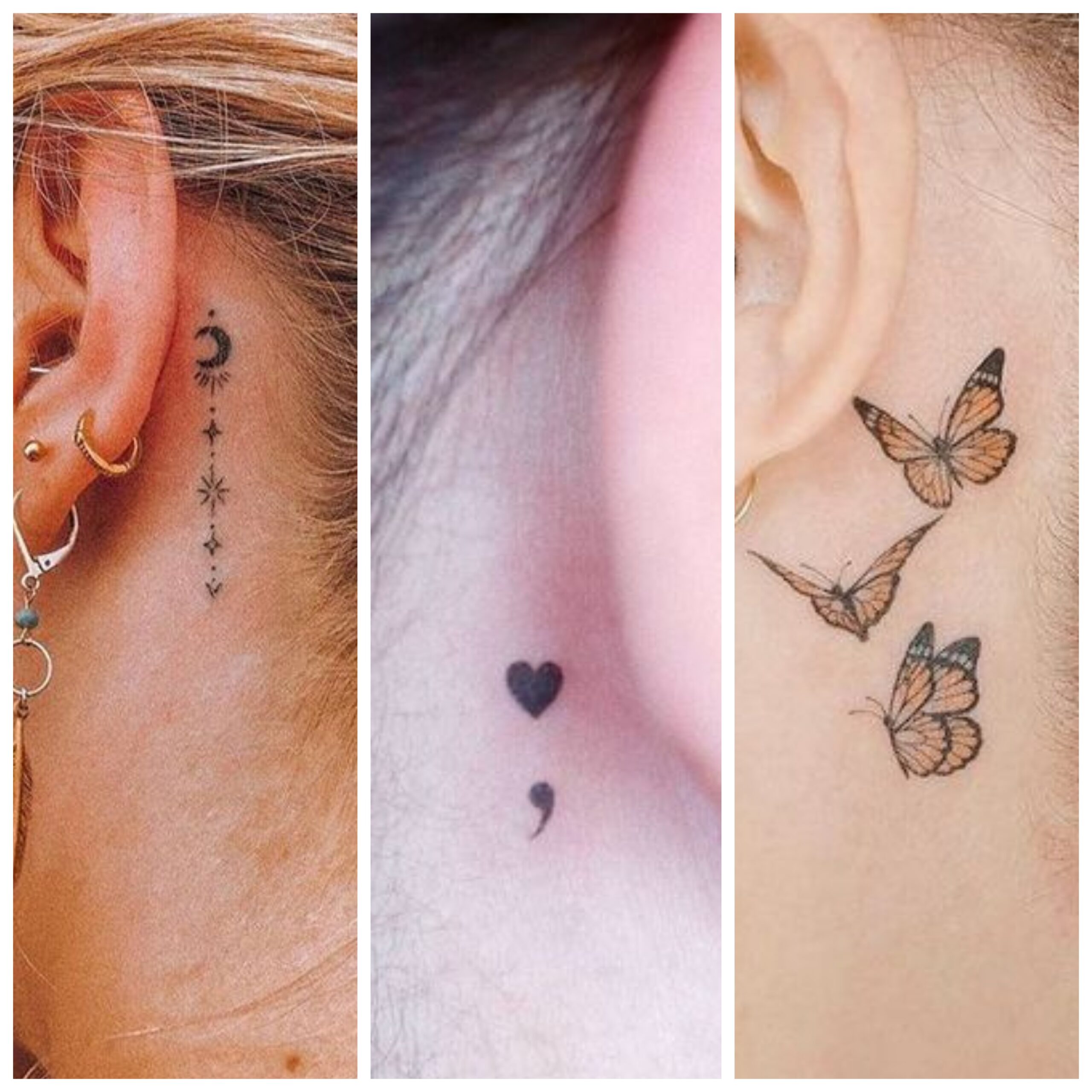 Tatuaje para mujer detras de oreja