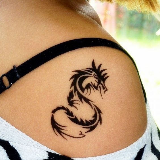 tatuaje dragon tribal