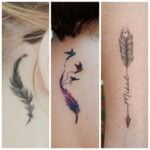 Tatuajes modernos con plumas para mujer