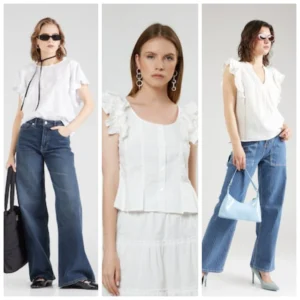 Outfit con blusa blanca para mujer