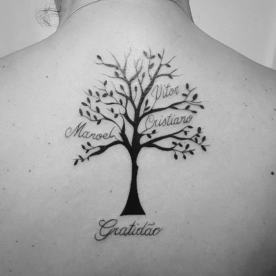 arbol genealigico simple nombres tatoo