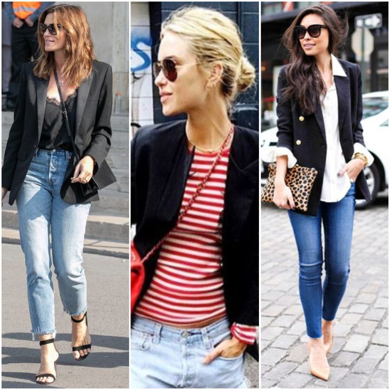 LOOKS CON BLAZER NEGRO Y JEANS