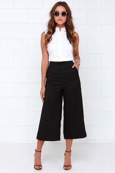 outfit verano con pantalon negro