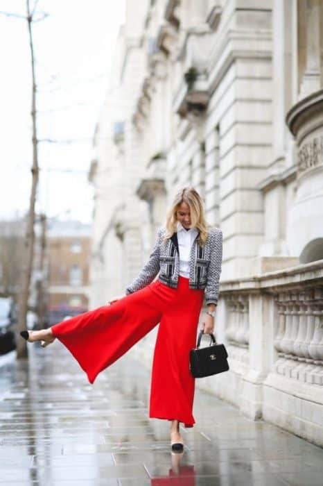 palazzo rojo outfit