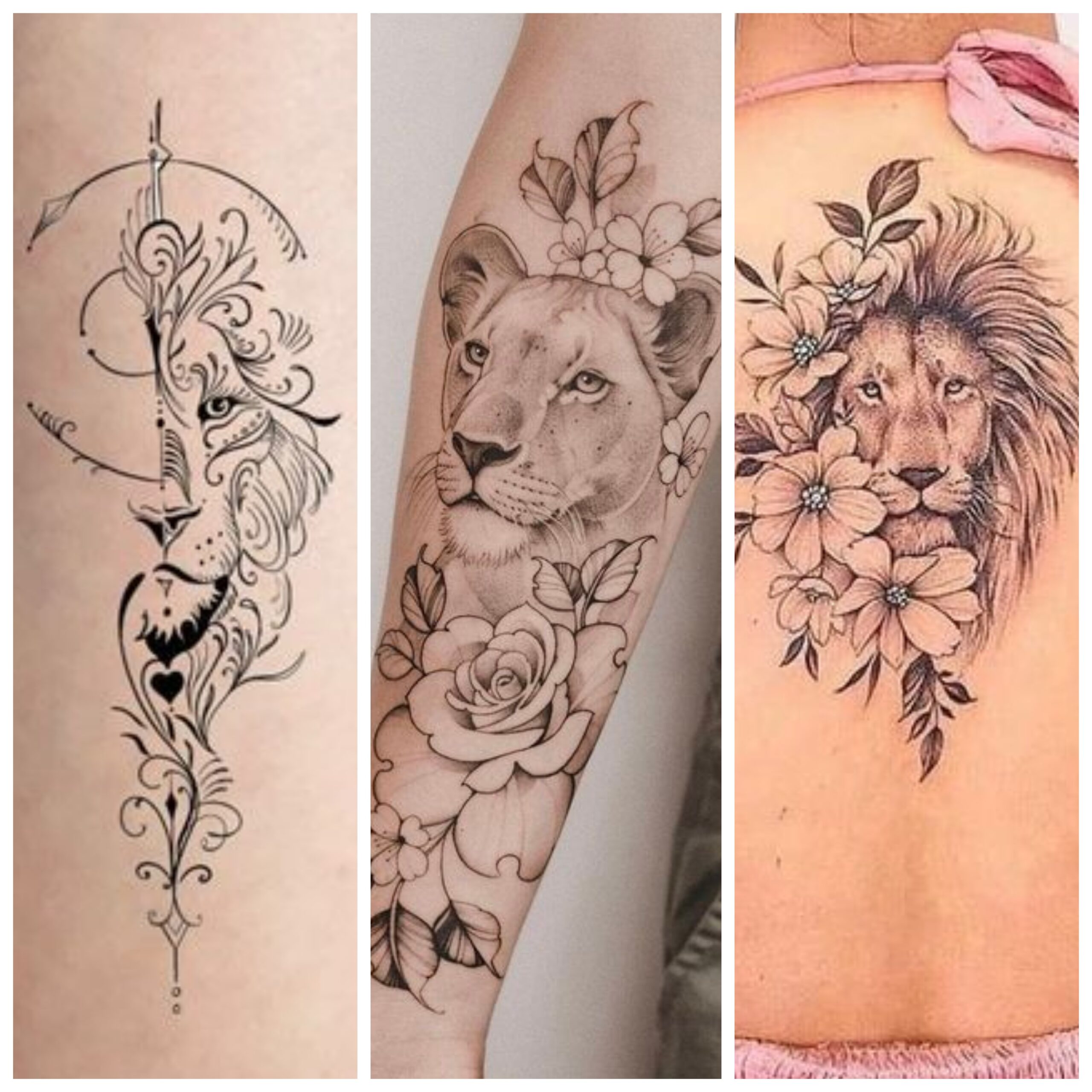 Tatuaje de leones y leonas