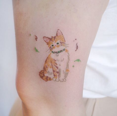 tatoo gato marron