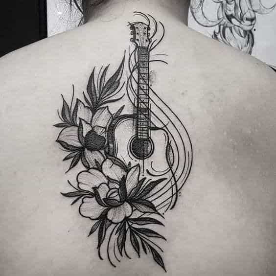 tatoo guitarra flores