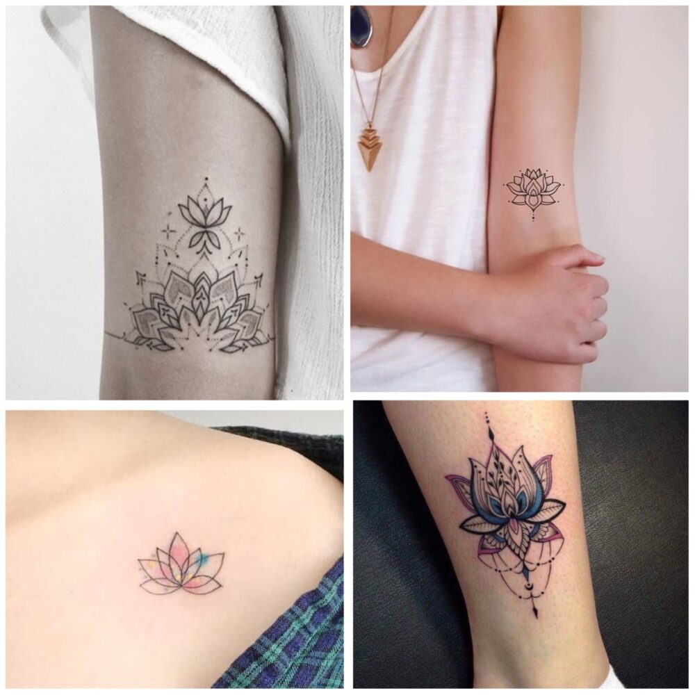 Tatuaje de flor de loto para mujer 2023 - Muy Trendy