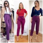 outfit con pantalon purpura