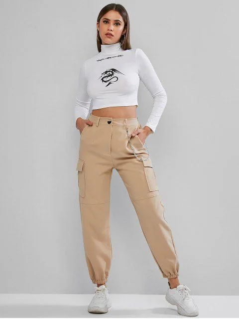 outfits de invierno con pantalon jogger cargo