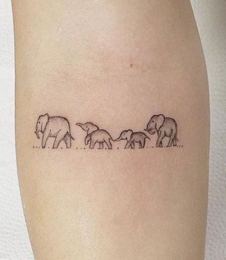 tatuaje familia elefantes
