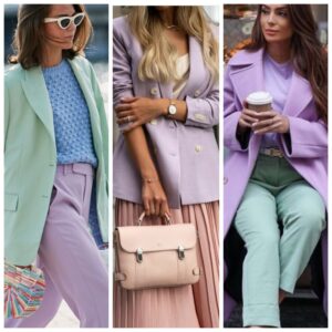 Outfit con ropa color pastel para mujer