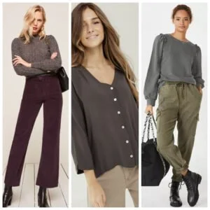 Outfits con blusa gris