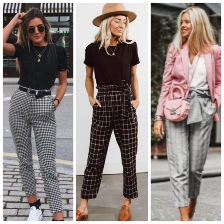 Outfits con pantalon a cuadros para mujer