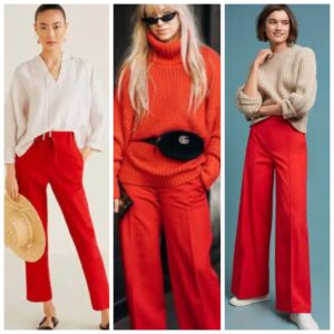 Outfits con pantalon rojo para mujer