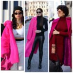 outfit con tapado fucsia