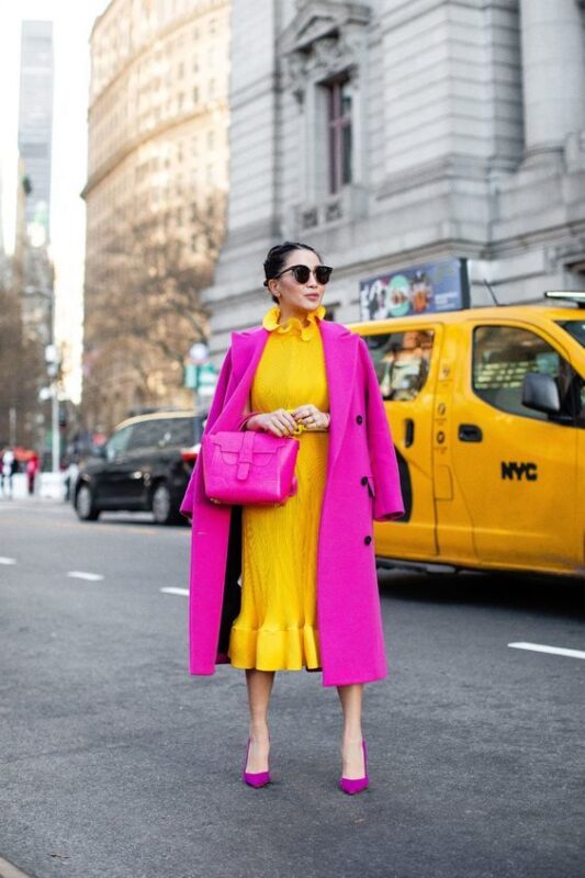 tapado fucsia con amarillo