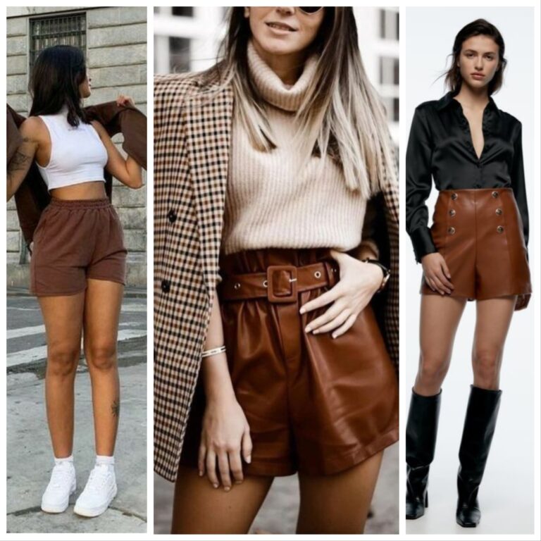 outfit con short marron