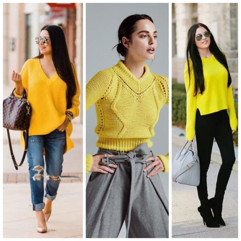 outfit con sweater amarillo