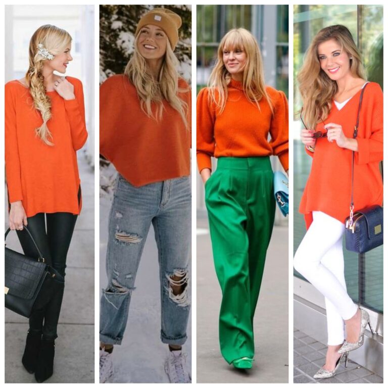outfit con sweater naranja