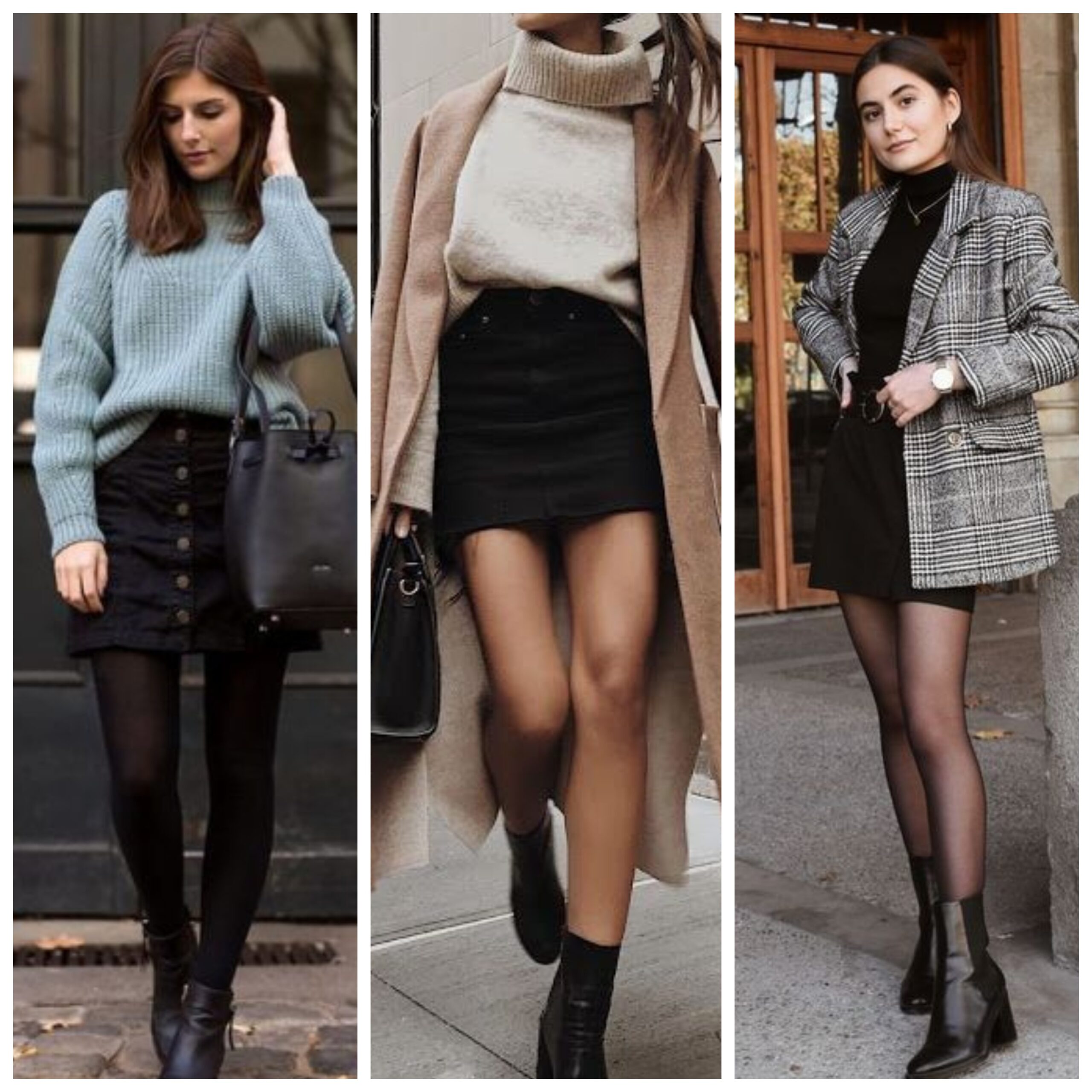 Outfit con minifaldas para invierno