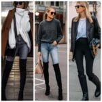Outfits con botas largas y jeans