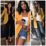 Outfits con blazer amarillo