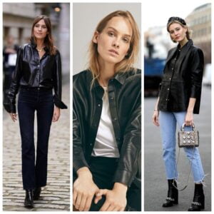 Outfits con camisa de cuero para mujer
