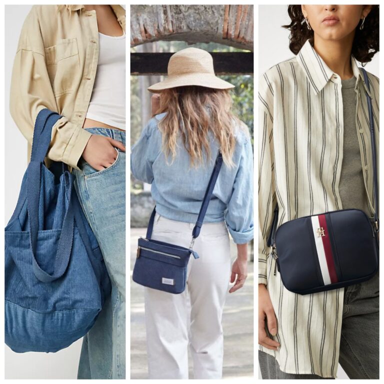 Outfits con carteras o bolsos azul marino para mujer