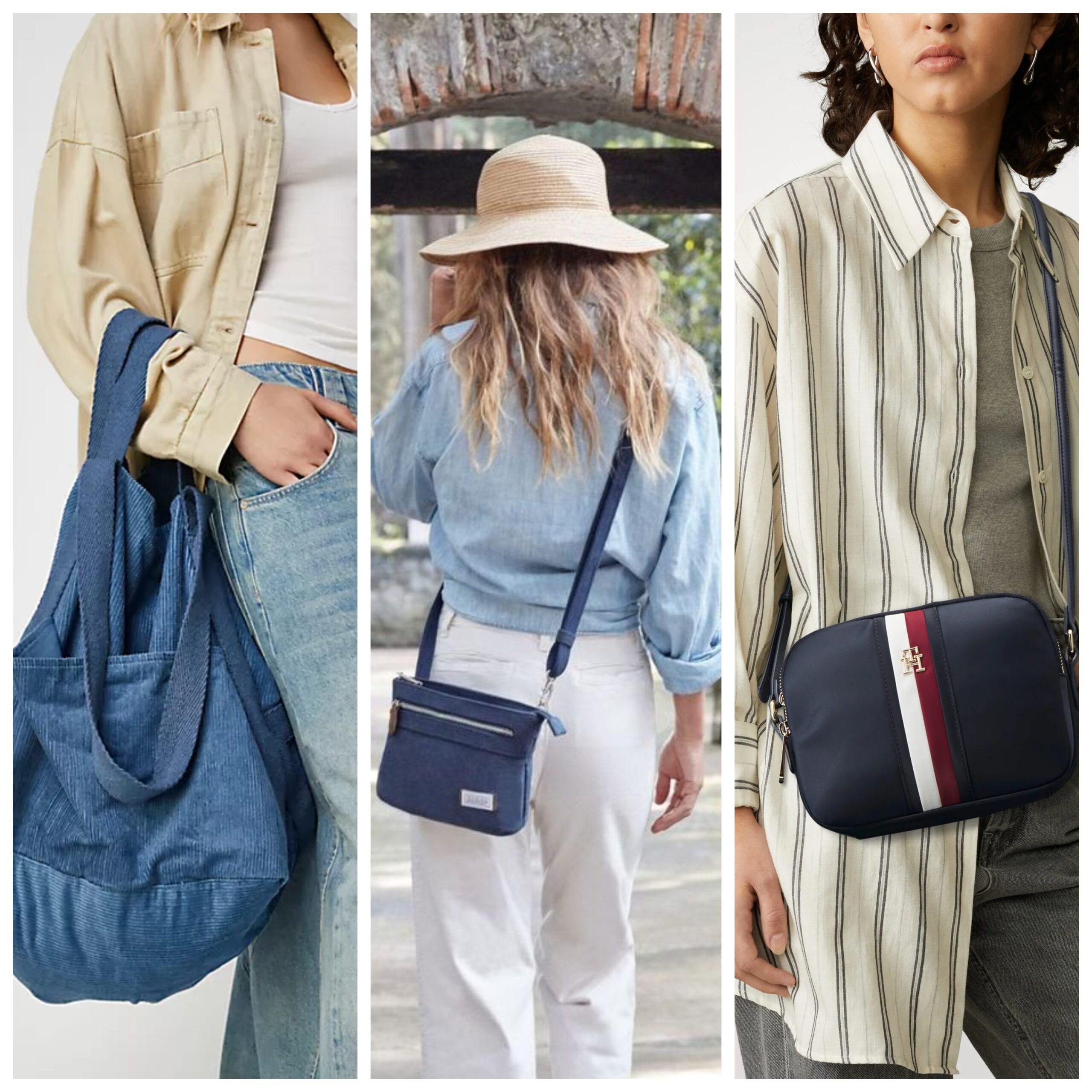 Outfits con carteras o bolsos azul marino para mujer