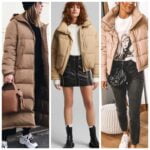 Outfits con chaqueta beige abrigada puffer