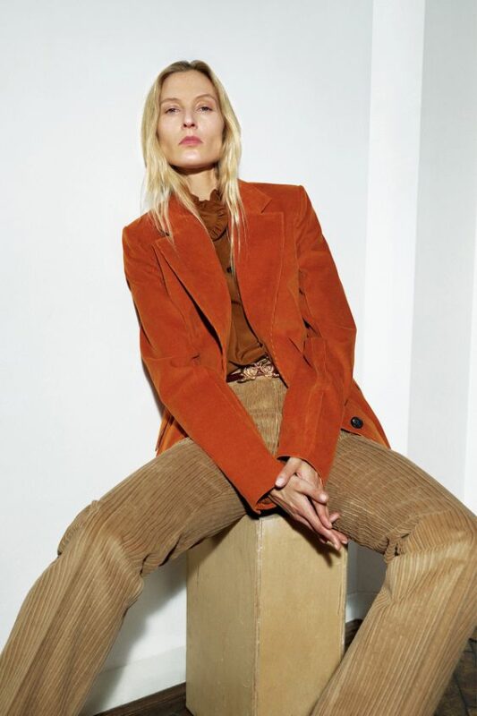 blazer de pano color ladrillo para invierno