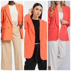 Outfits con blazer coral