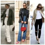 look con blazer de cuero