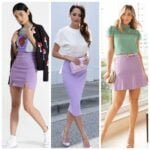 outfit con falda lila moda