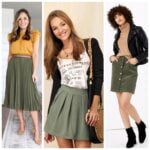 outfit con falda verde militar
