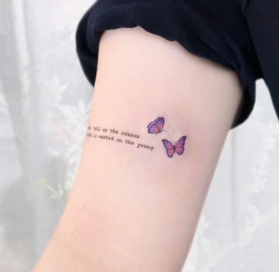 tartuaje mariposa con frases