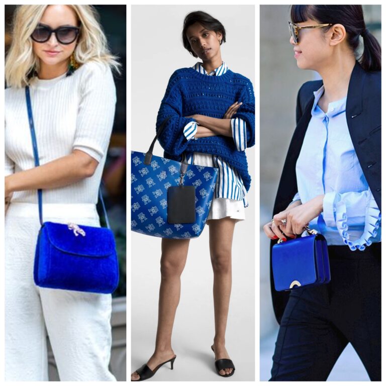 Outfits con bolso azul real